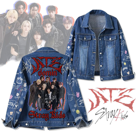 STRAY KIDS Denim Jacket TTHG - dcprintify