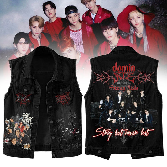 STRAY KIDS DENIM VEST PHN - dcprintify