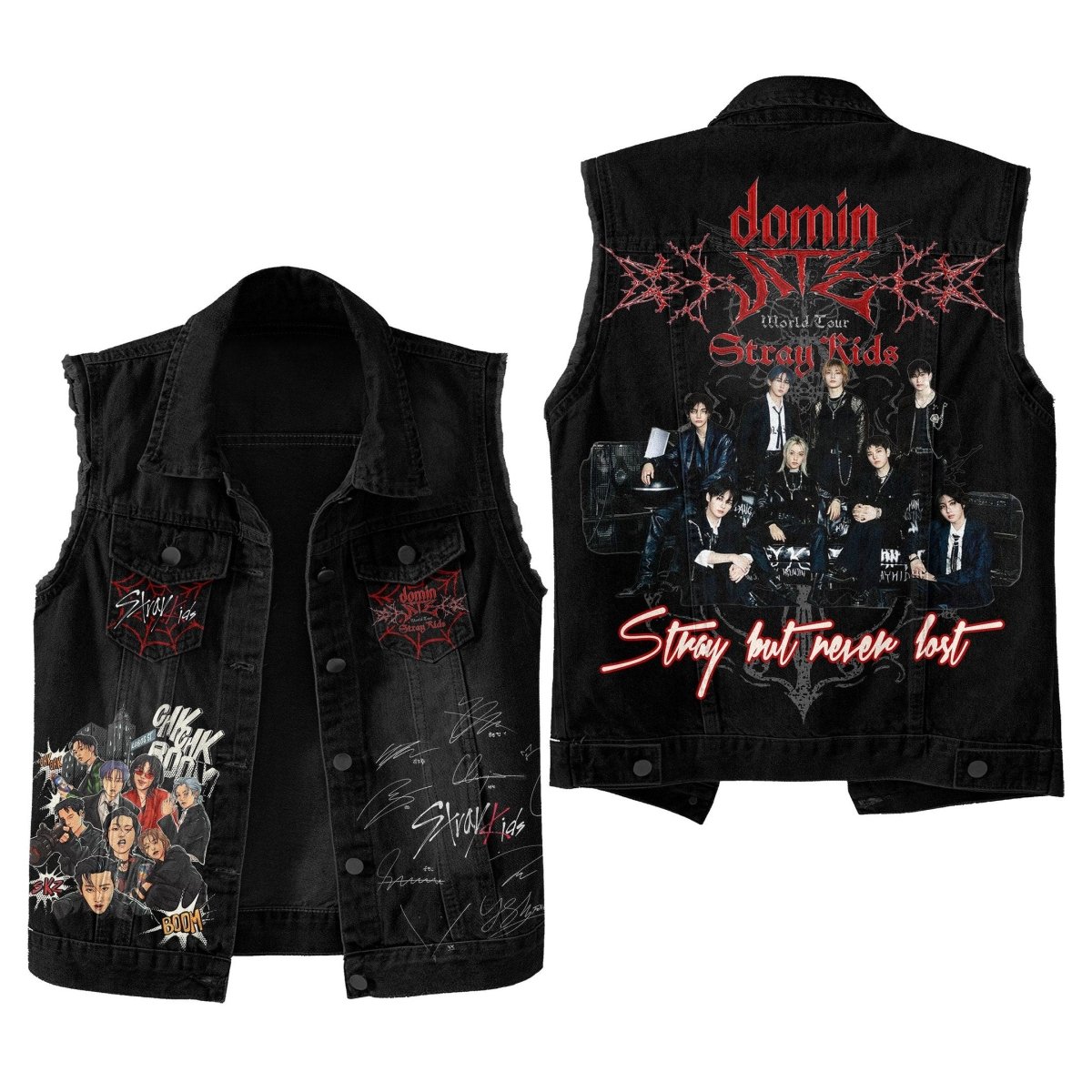 STRAY KIDS DENIM VEST PHN - dcprintify