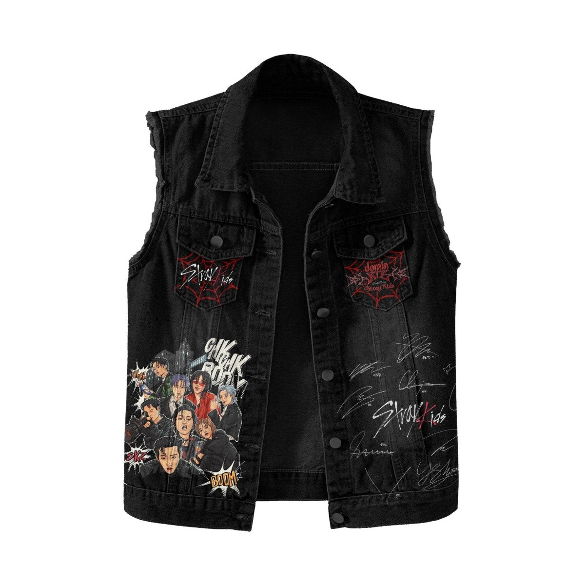STRAY KIDS DENIM VEST PHN - dcprintify