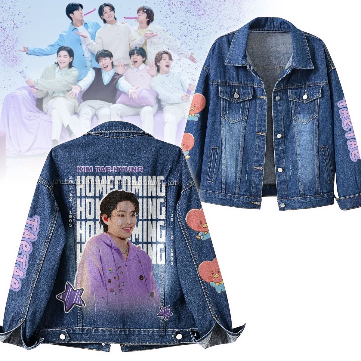 VBTS Denim Jacket TTN - dcprintify