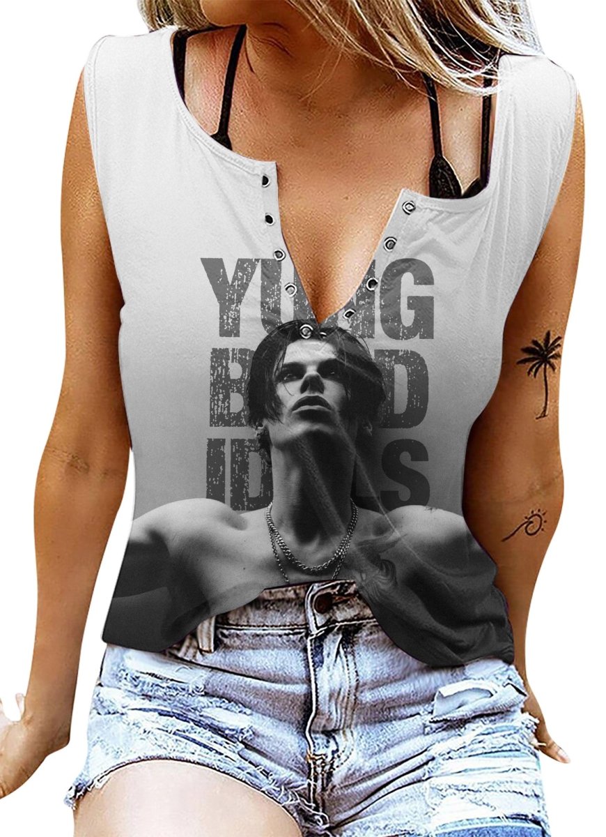 YBD Women's V - neck Tank Top TNSM - dcprintify