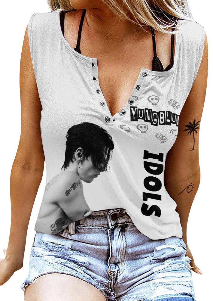 YBD Women's V - neck Tank Top TTT - dcprintify