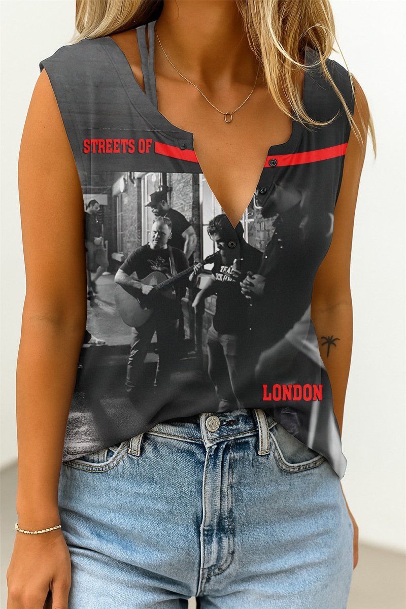 ZBR Women's V - neck Tank Top TNSM - dcprintify