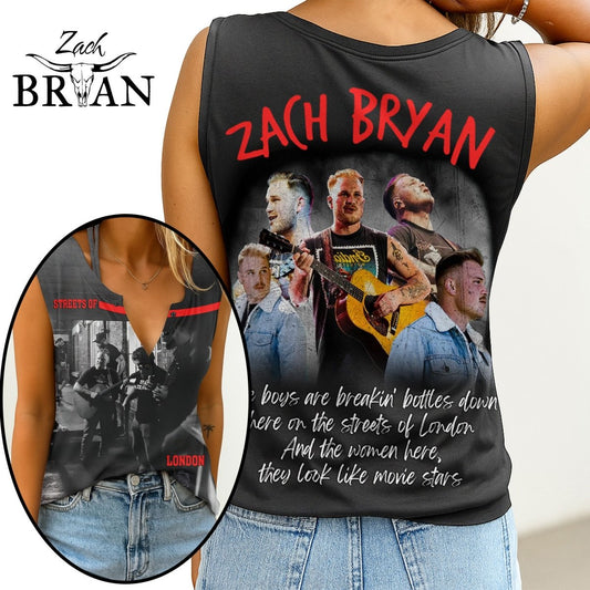 ZBR Women's V - neck Tank Top TNSM - dcprintify